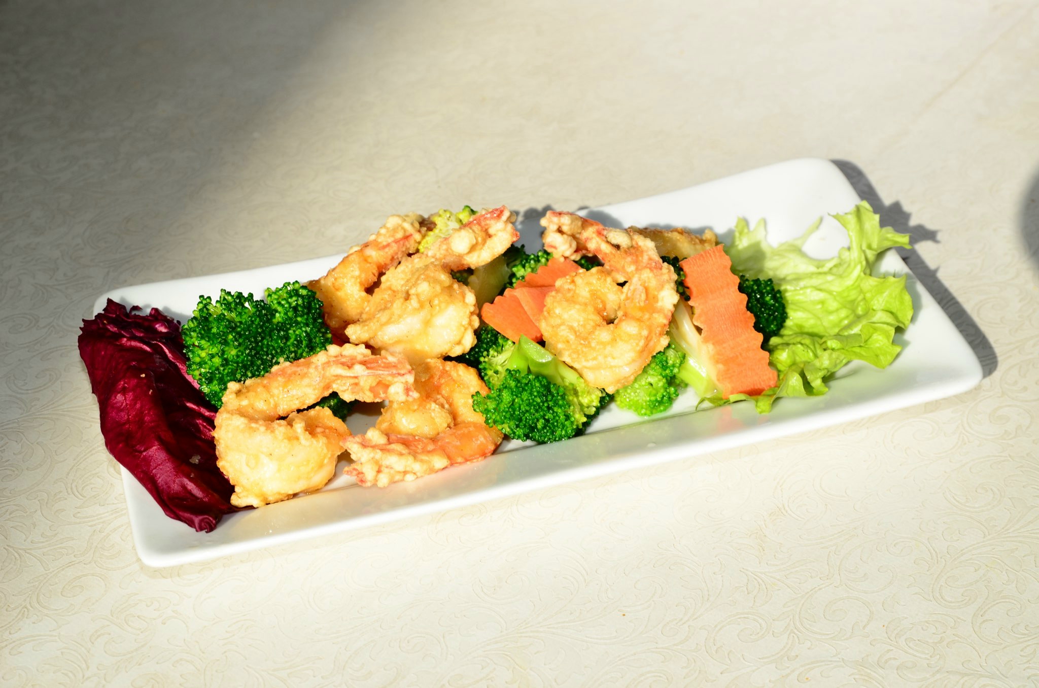 Crevettes sautées au brocolis